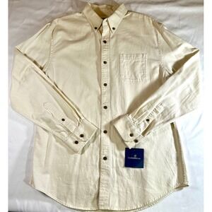 NWT Croft & Barrow Woven Easy Care Cotton Button Down Men's M Heavy Cotton Twill